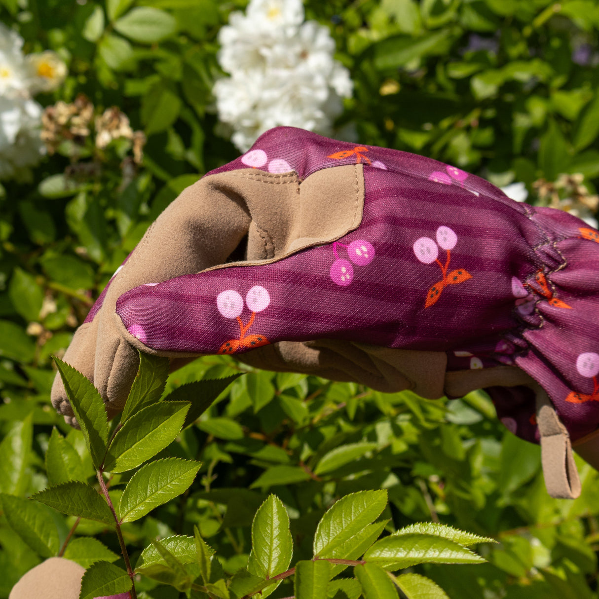Willow & Belle Gardening Gloves - Cherries Design