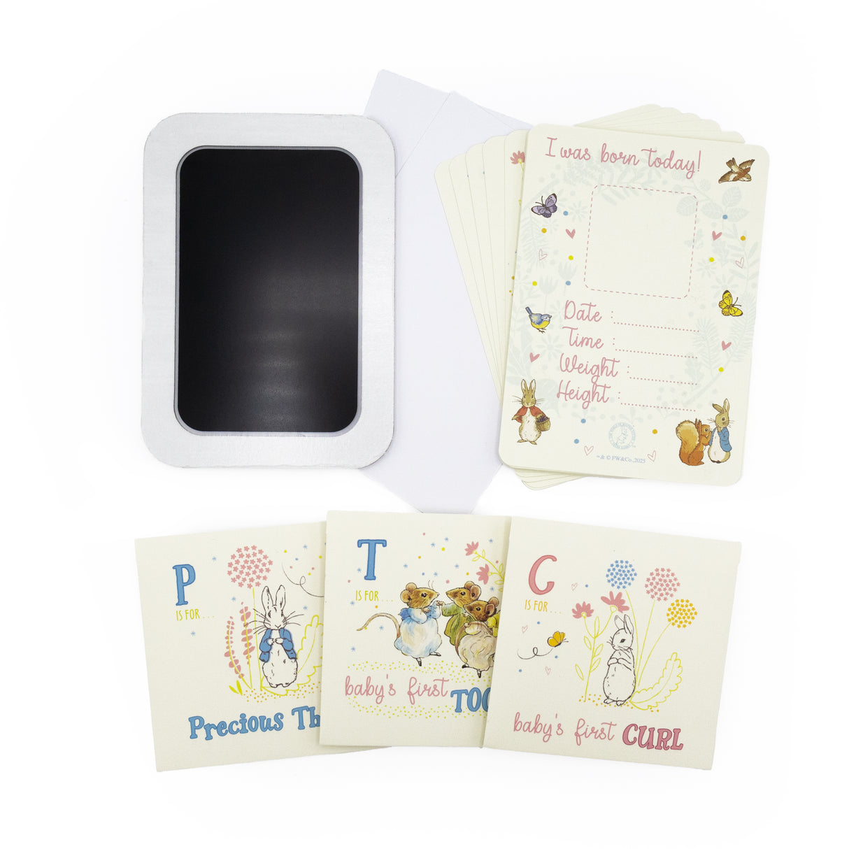 Peter Rabbit Baby Gift Box - Keepsake Frame, Milestone Cards & Handprint Kit