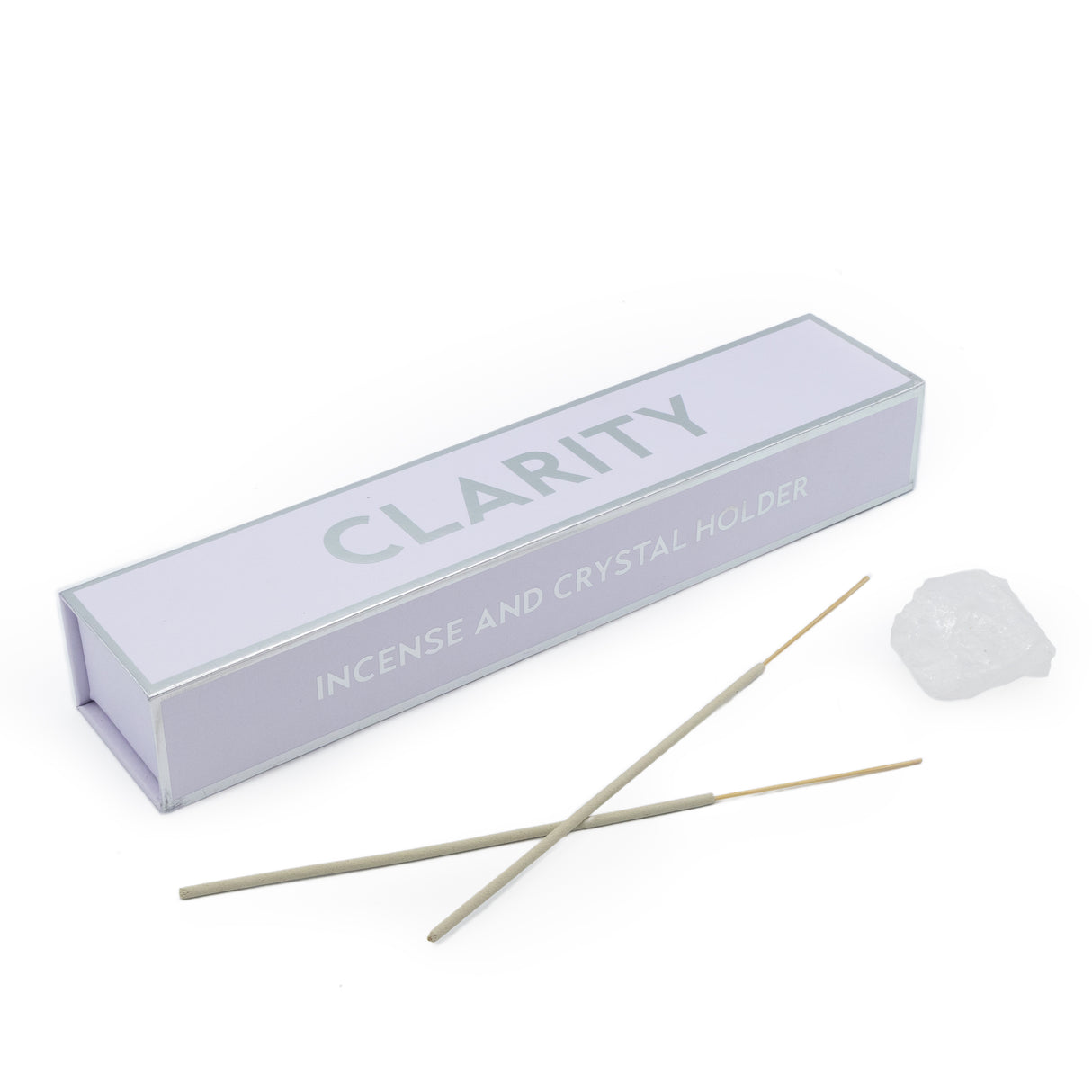 Clarity Incense and Crystal Holder - White Jasmine Scent with Clear Quartz Crystal