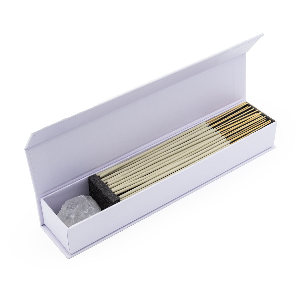 Clarity Incense and Crystal Holder - White Jasmine Scent with Clear Quartz Crystal