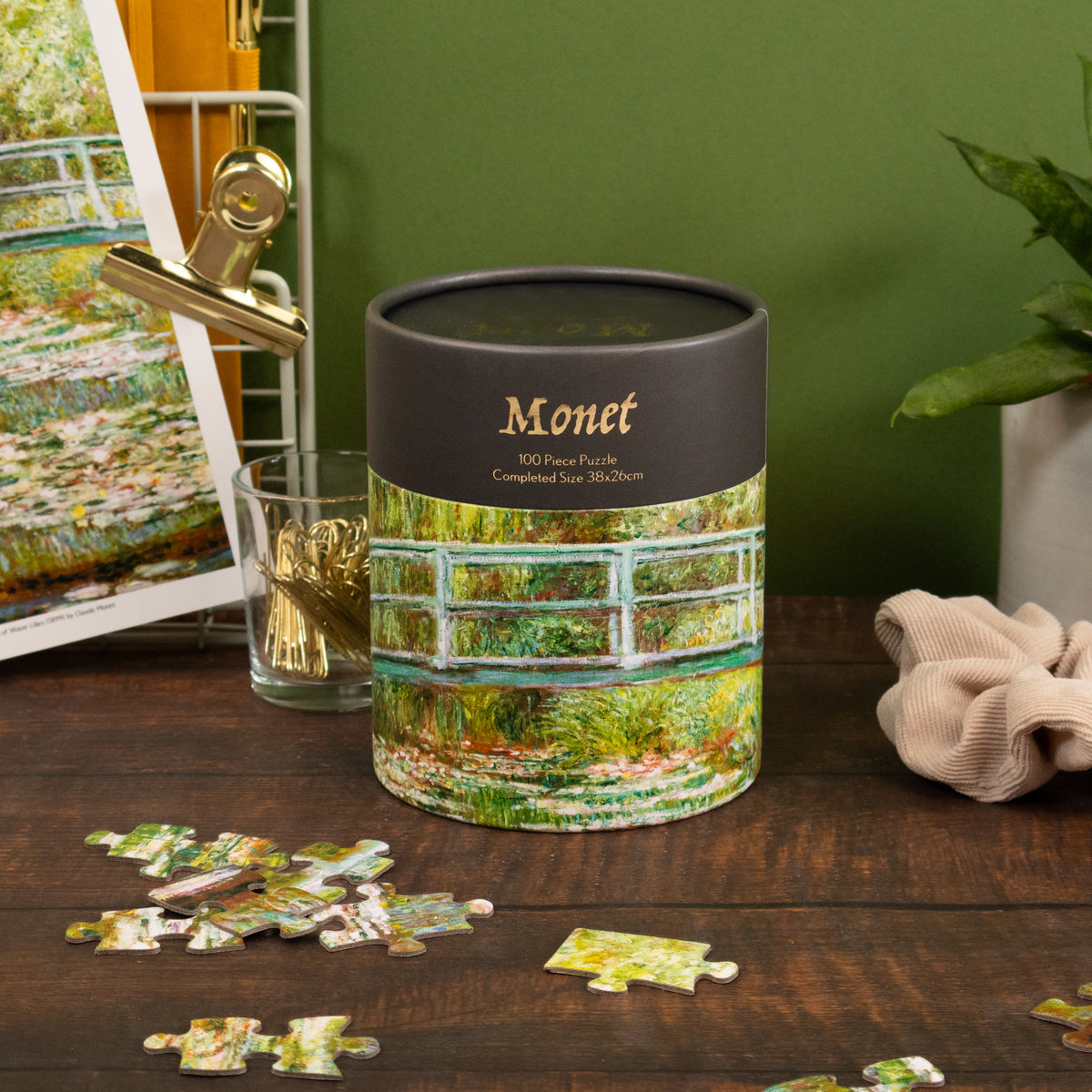 Monet's The Japanese Footbridge Jigsaw - 100 Piece Puzzle in a Gift Tube
