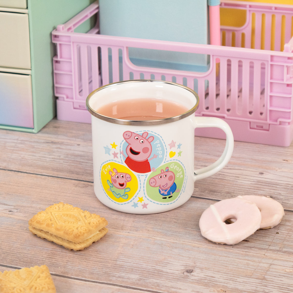 Peppa Pig Enamel Mug - Peppa, George & Evie Design