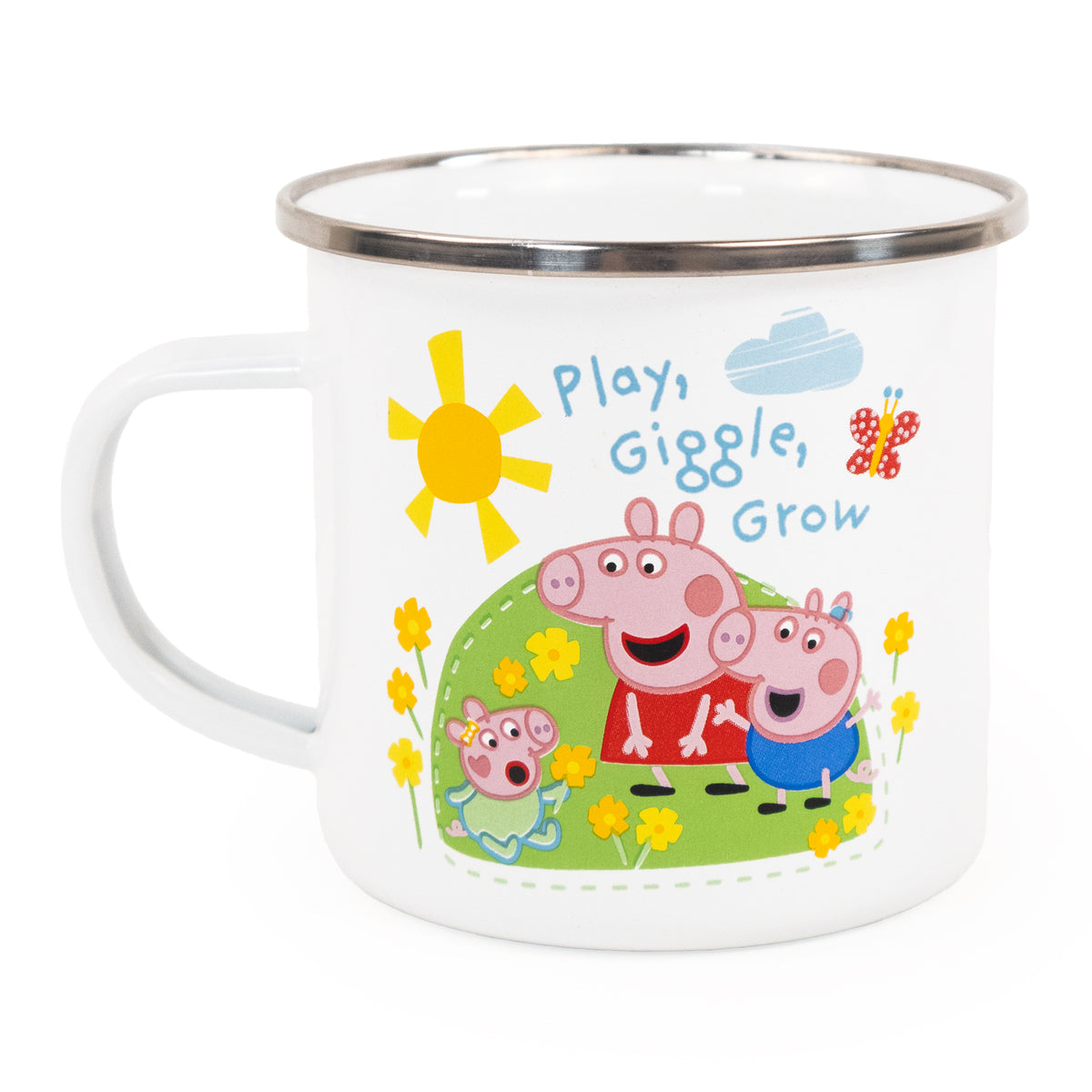 Peppa Pig Enamel Mug - Peppa, George & Evie Design