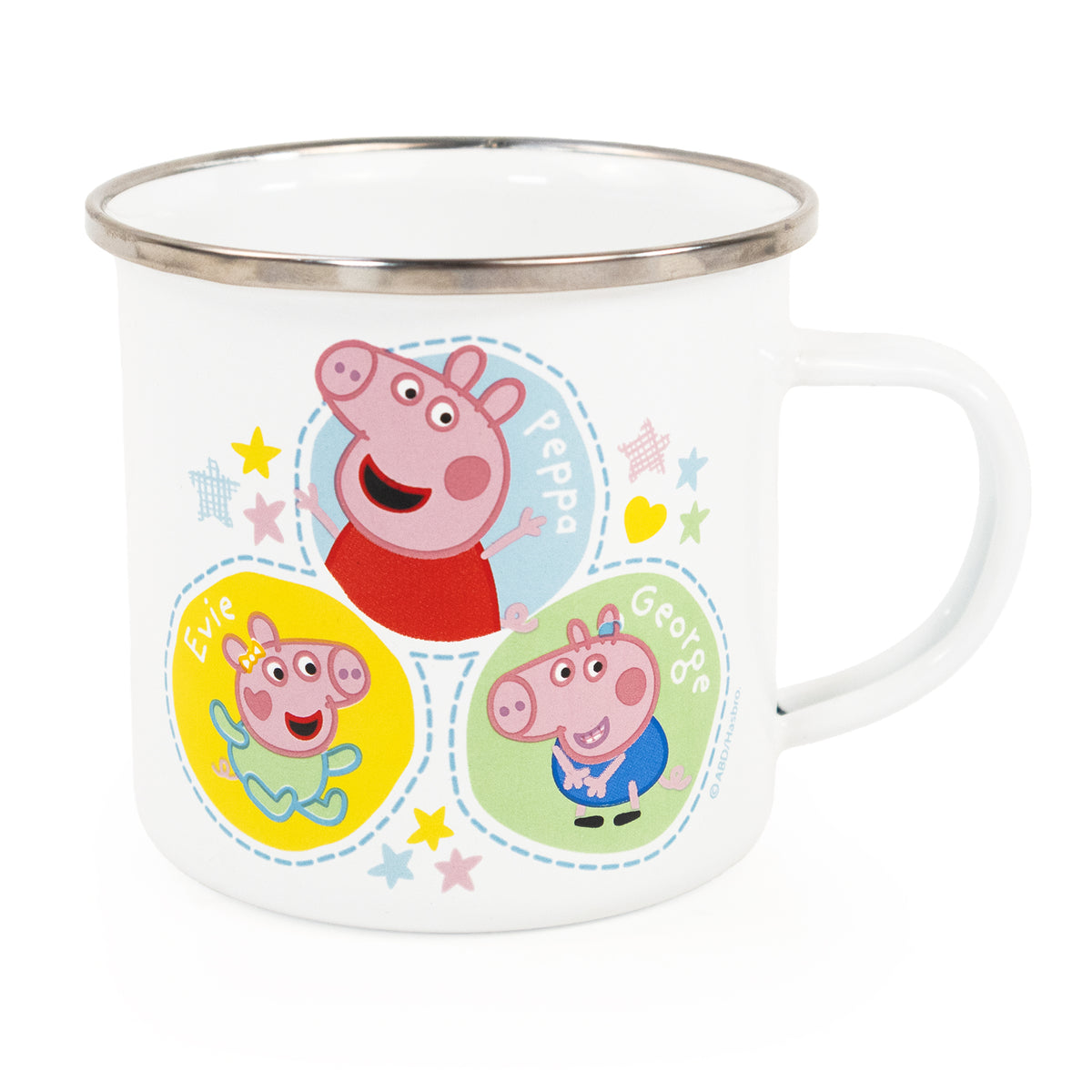 Peppa Pig Enamel Mug - Peppa, George & Evie Design