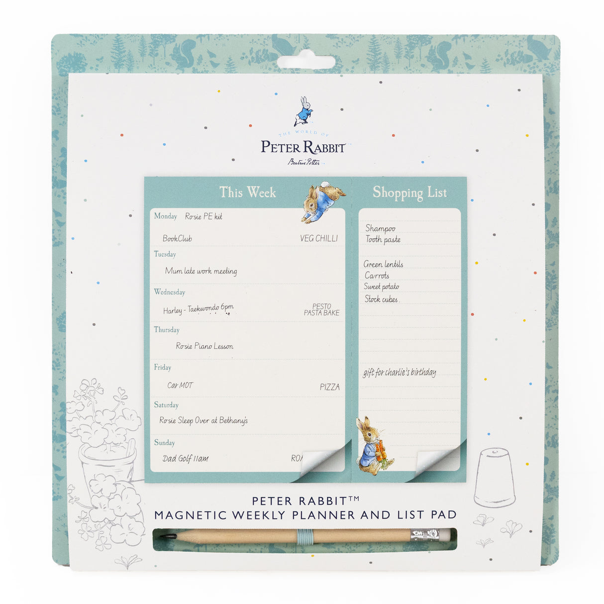 Magnetic Weekly Planner - Peter Rabbit Design