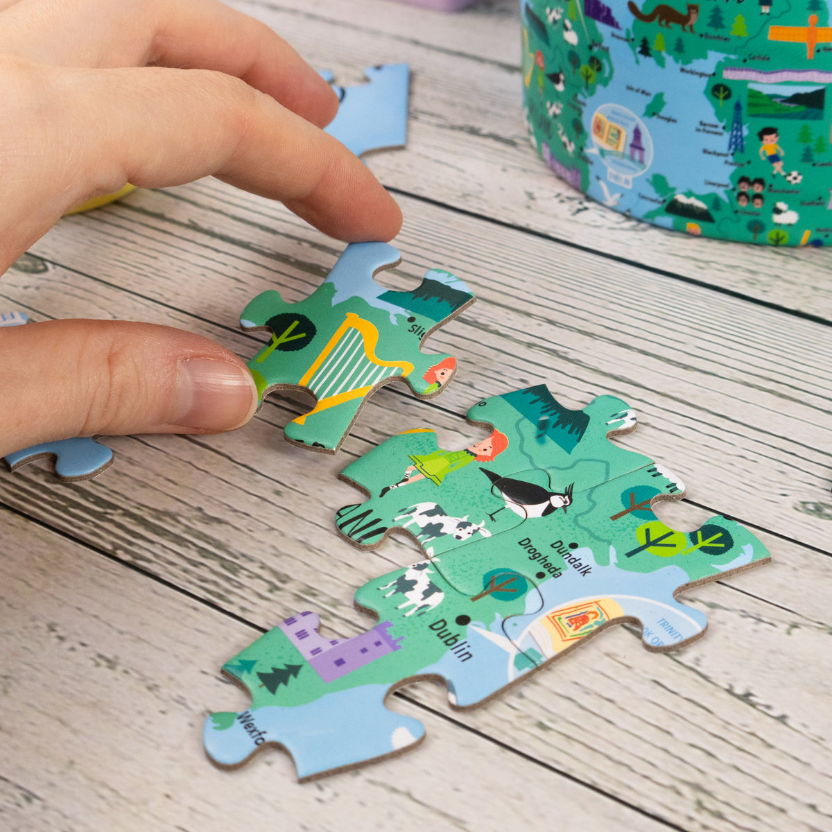 Great Britain & Ireland Jigsaw - 100 Piece Puzzle in a Gift-Ready Tube