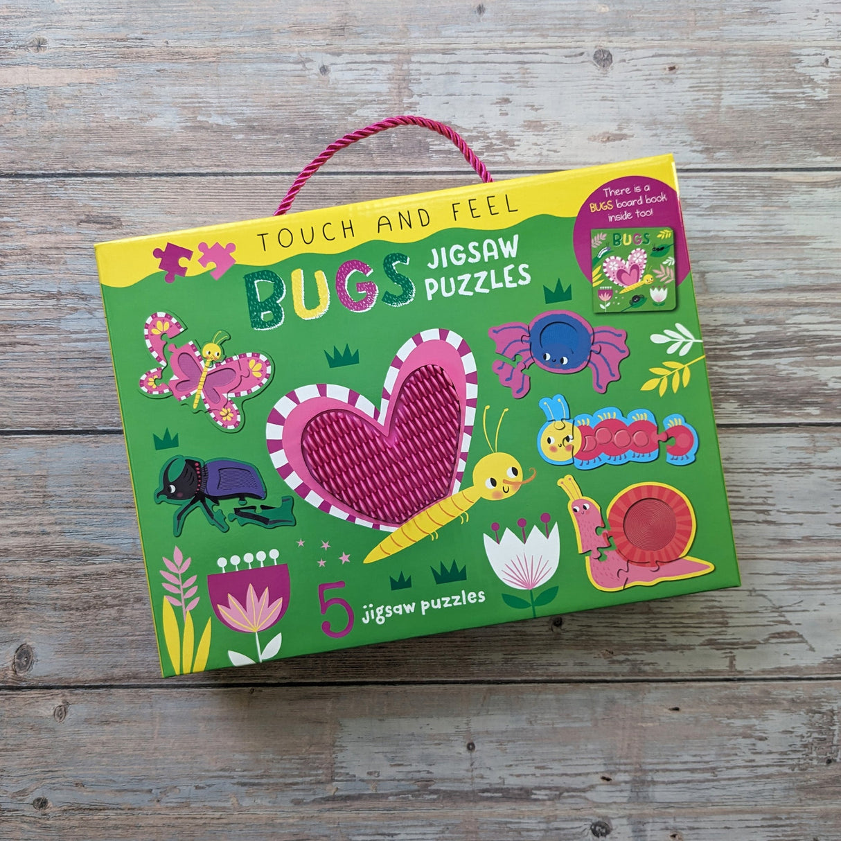 Touch and Feel Puzzle and Board Book Set - Bugs - Tactile Fun For Children