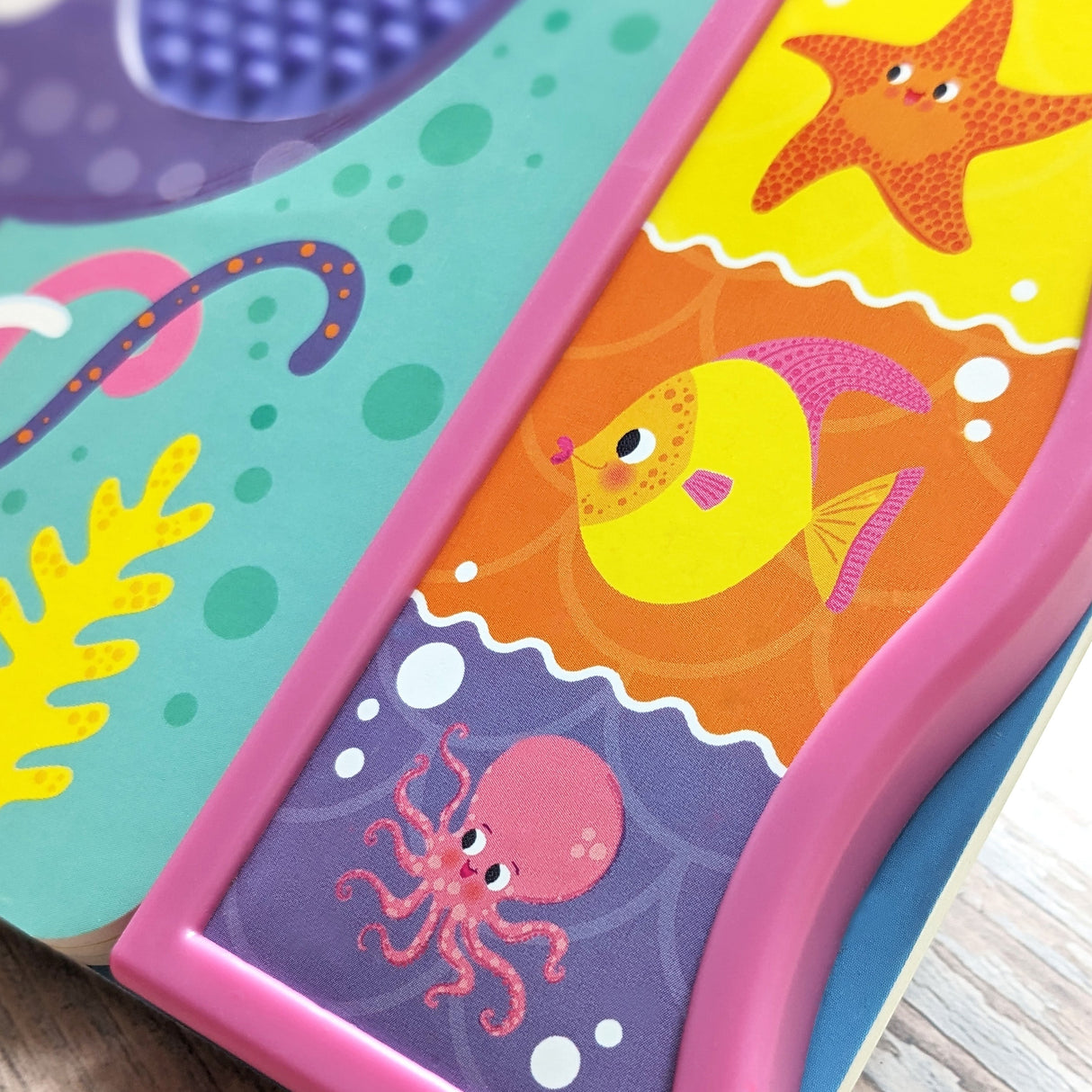 Touch and Feel In The Ocean Silicone Sound Book - Tactile Fun For Children Aged 3 Years Upward – 5 Sound Buttons To Press And Play