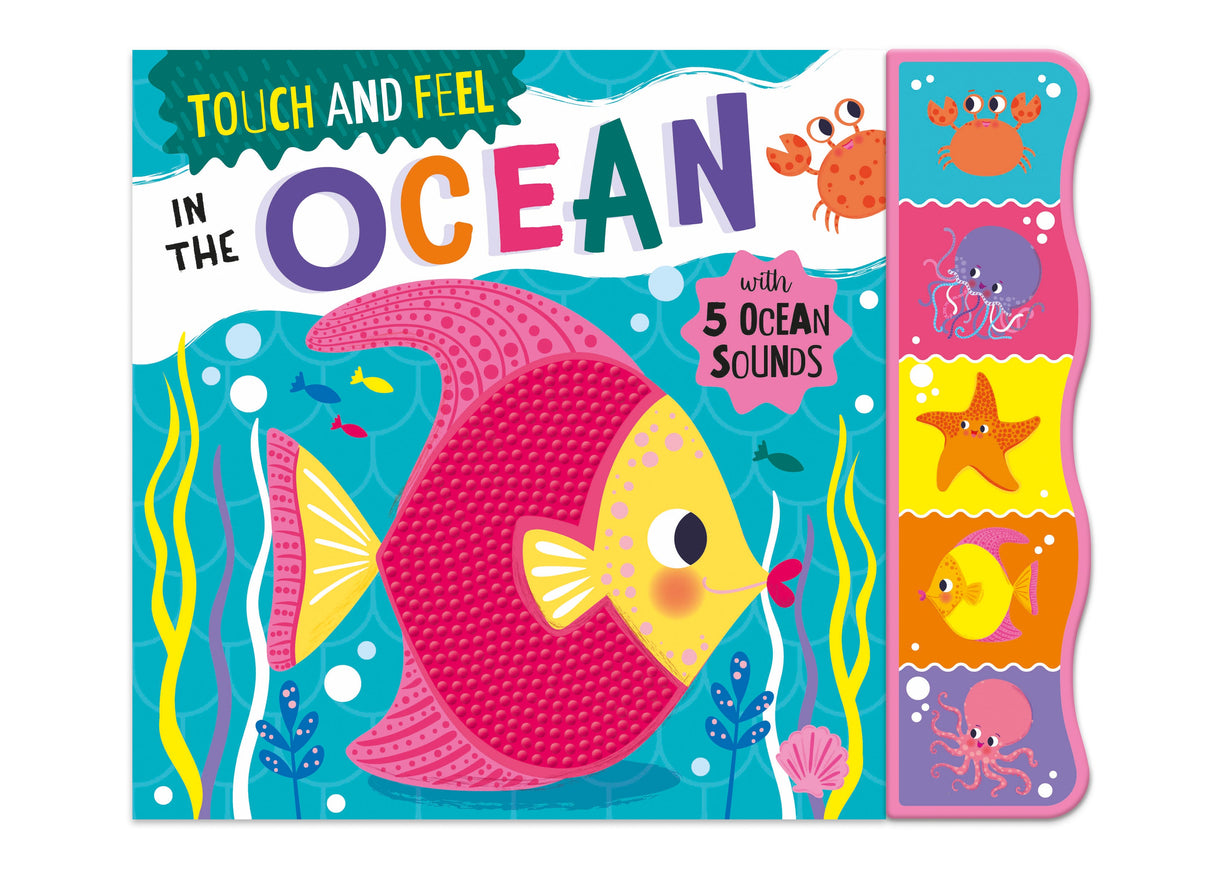 Touch and Feel In The Ocean Silicone Sound Book - Tactile Fun For Children Aged 3 Years Upward – 5 Sound Buttons To Press And Play