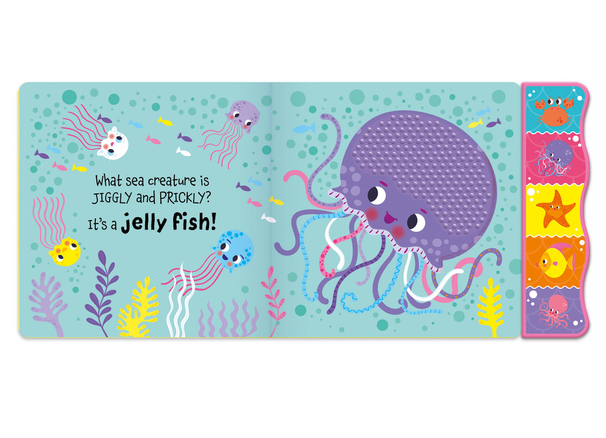 Touch and Feel In The Ocean Silicone Sound Book - Tactile Fun For Children Aged 3 Years Upward – 5 Sound Buttons To Press And Play