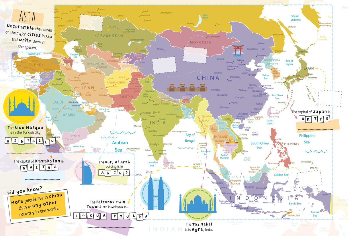 Discover The World Atlas Sticker Book - Find, Stick and Learn