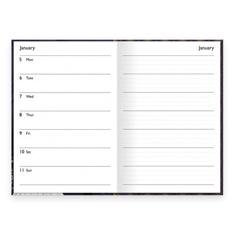 Claire Coxon Art Deco 2026 A5 Weekly Diary – Hardback Week-to-View Planner with Elegant Illustrations