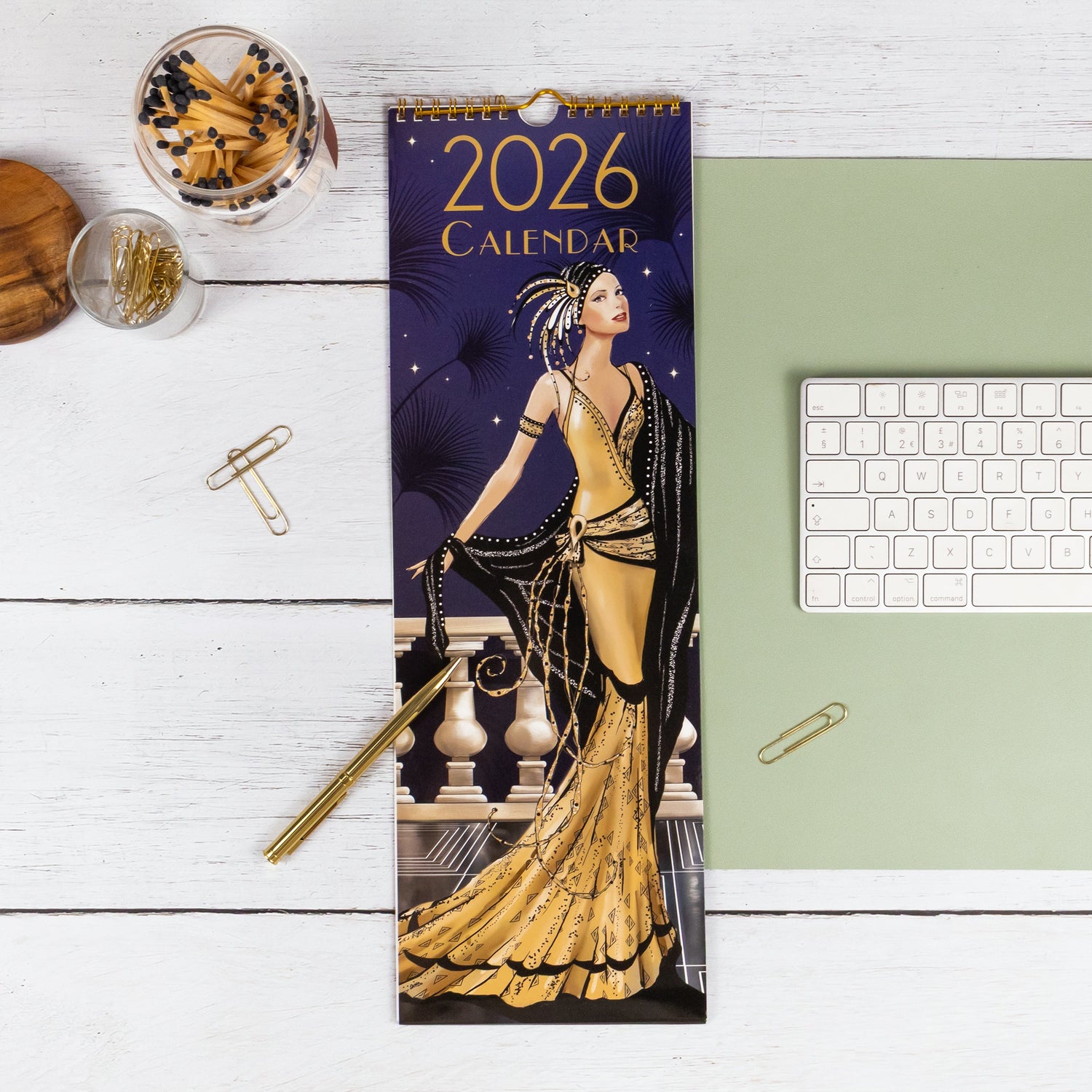 Claire Coxon Art Deco 2026 Slim Wall Calendar