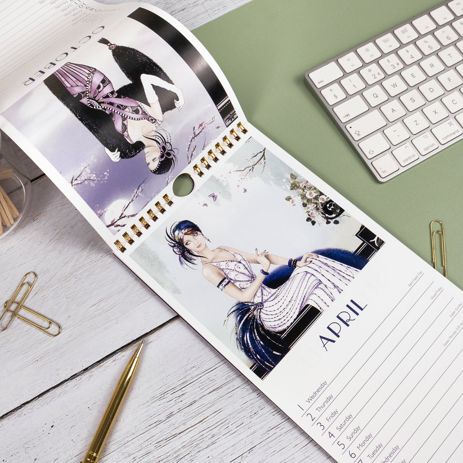 Claire Coxon Art Deco 2026 Slim Wall Calendar