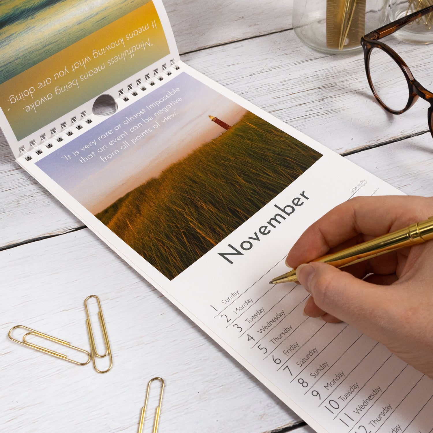 Mindful Inspiration 2026 Slim Wall Calendar