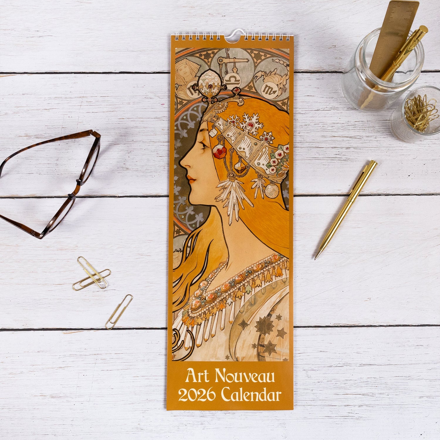 Art Nouveau Slim 2026 Wall Calendar