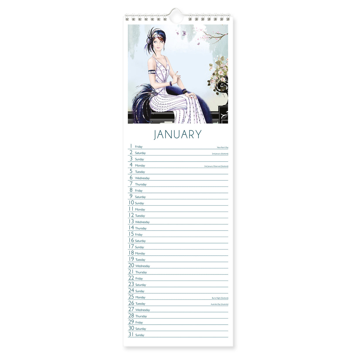 Claire Coxon Art Deco Slim Calendar 2027