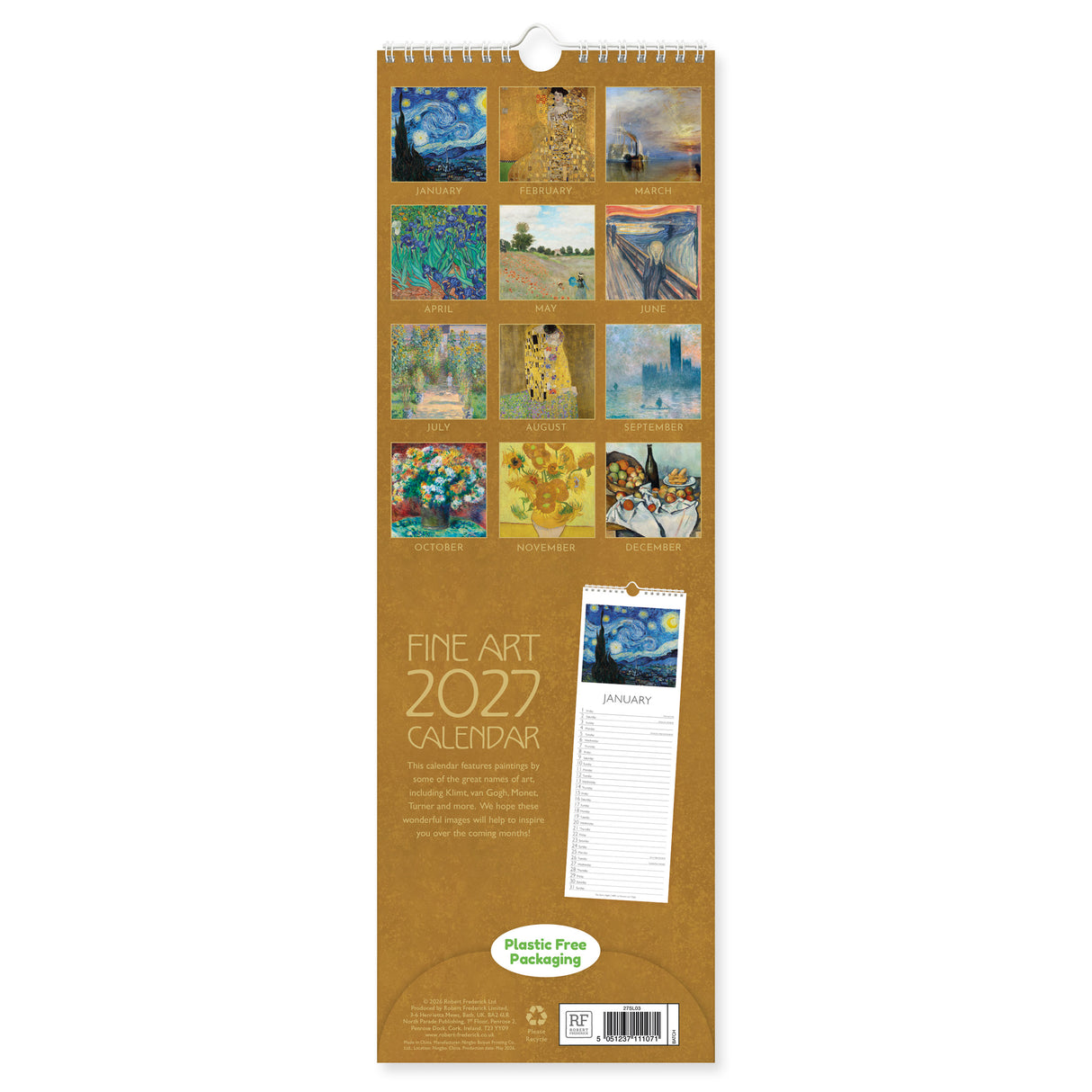 Fine Art Slim Wall Calendar 2027