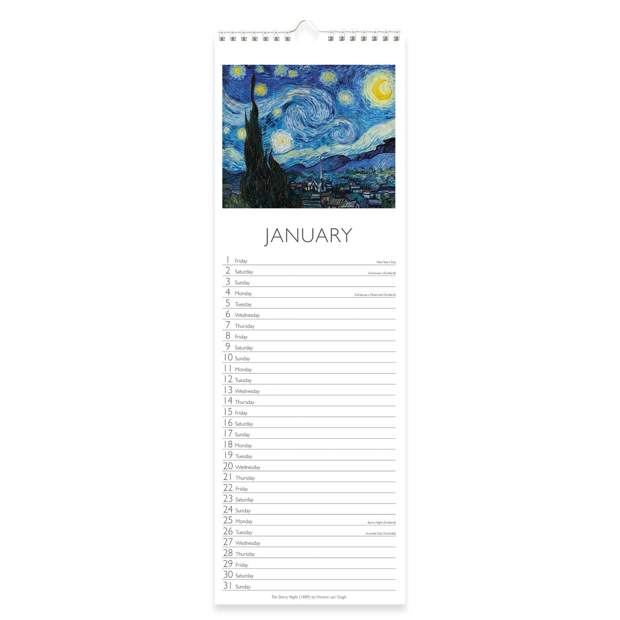 Fine Art Slim Wall Calendar 2027