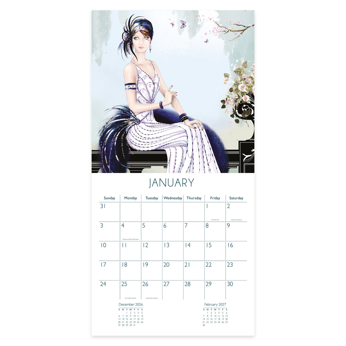 Claire Coxon Art Deco Square Wall Calendar 2027
