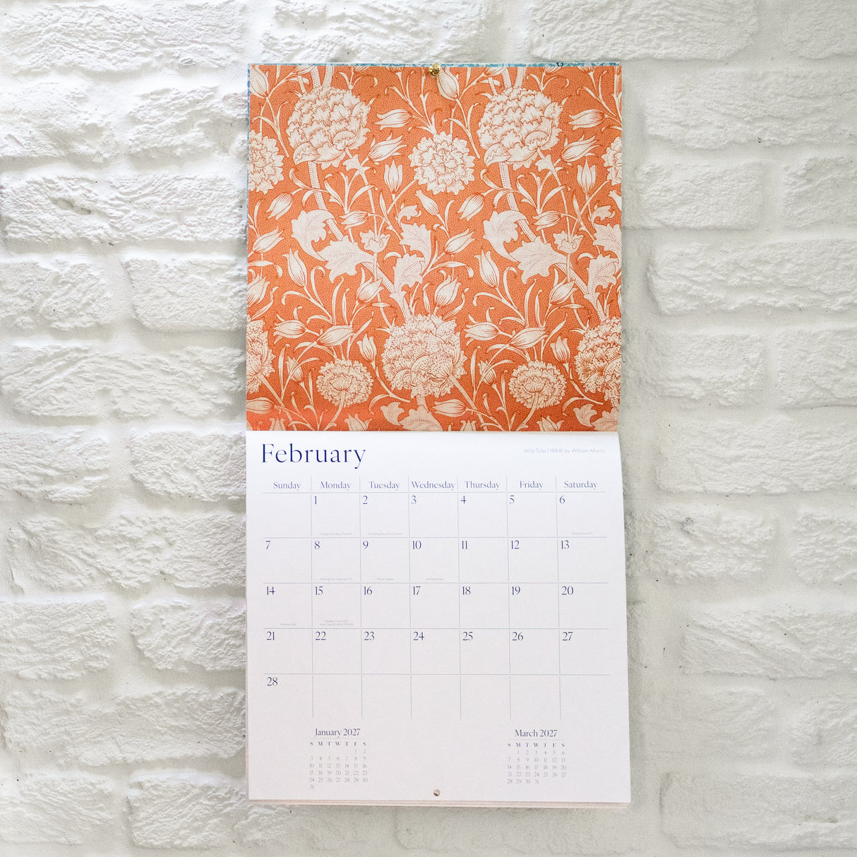 William Morris Square Wall Calendar 2027