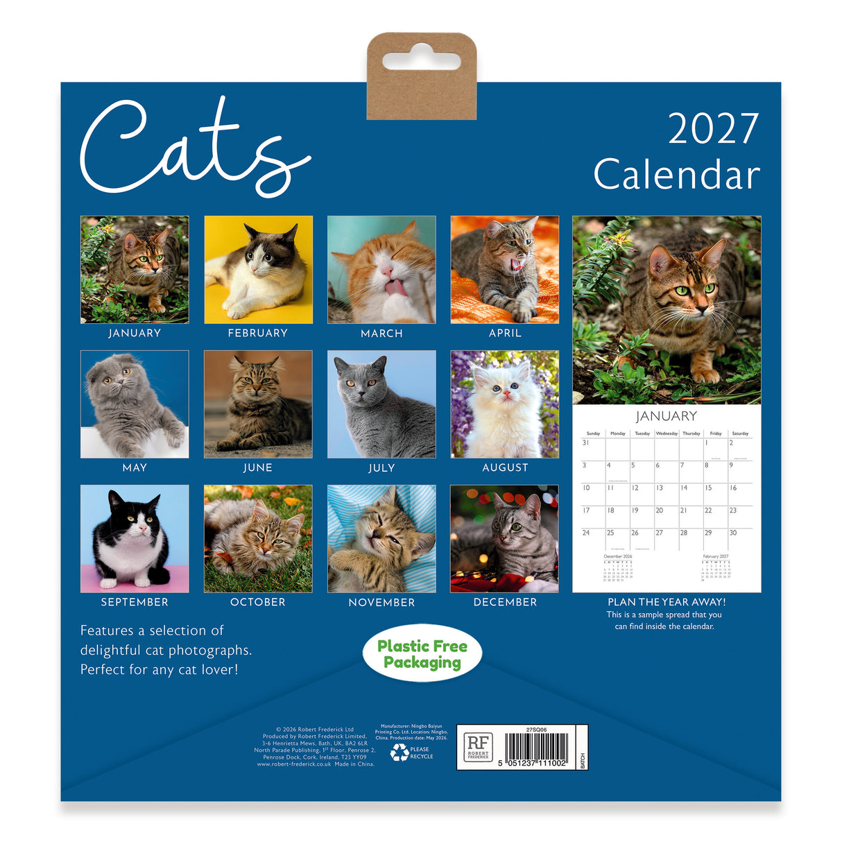 Cats Square Wall Calendar 2027