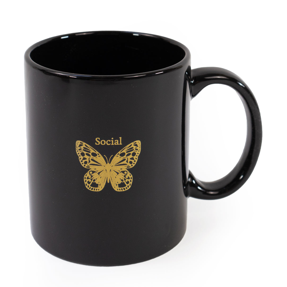 Motif Black Mug in Gift Box - Social Butterfly