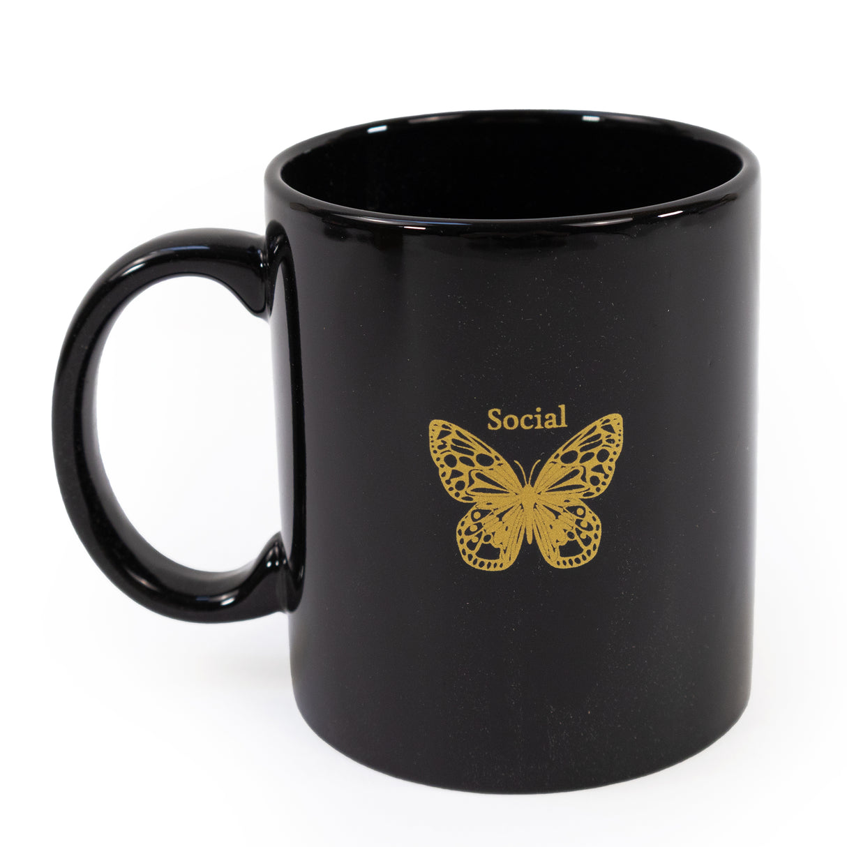 Motif Black Mug in Gift Box - Social Butterfly