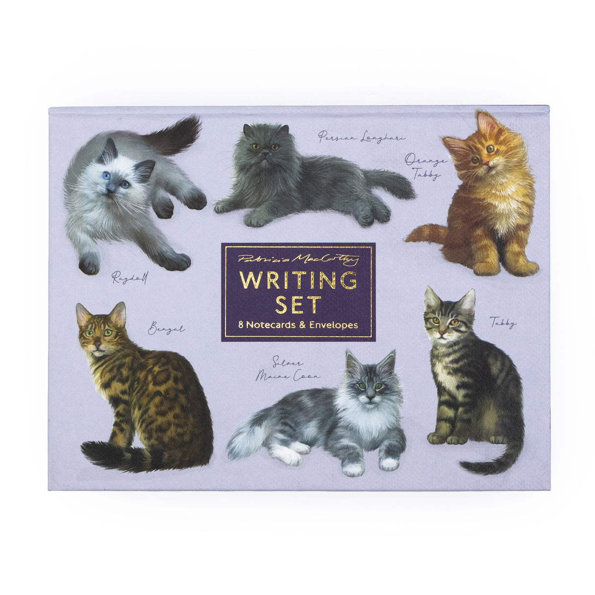 Patricia MacCarthy Notecards and Envelope Set - Cat Design