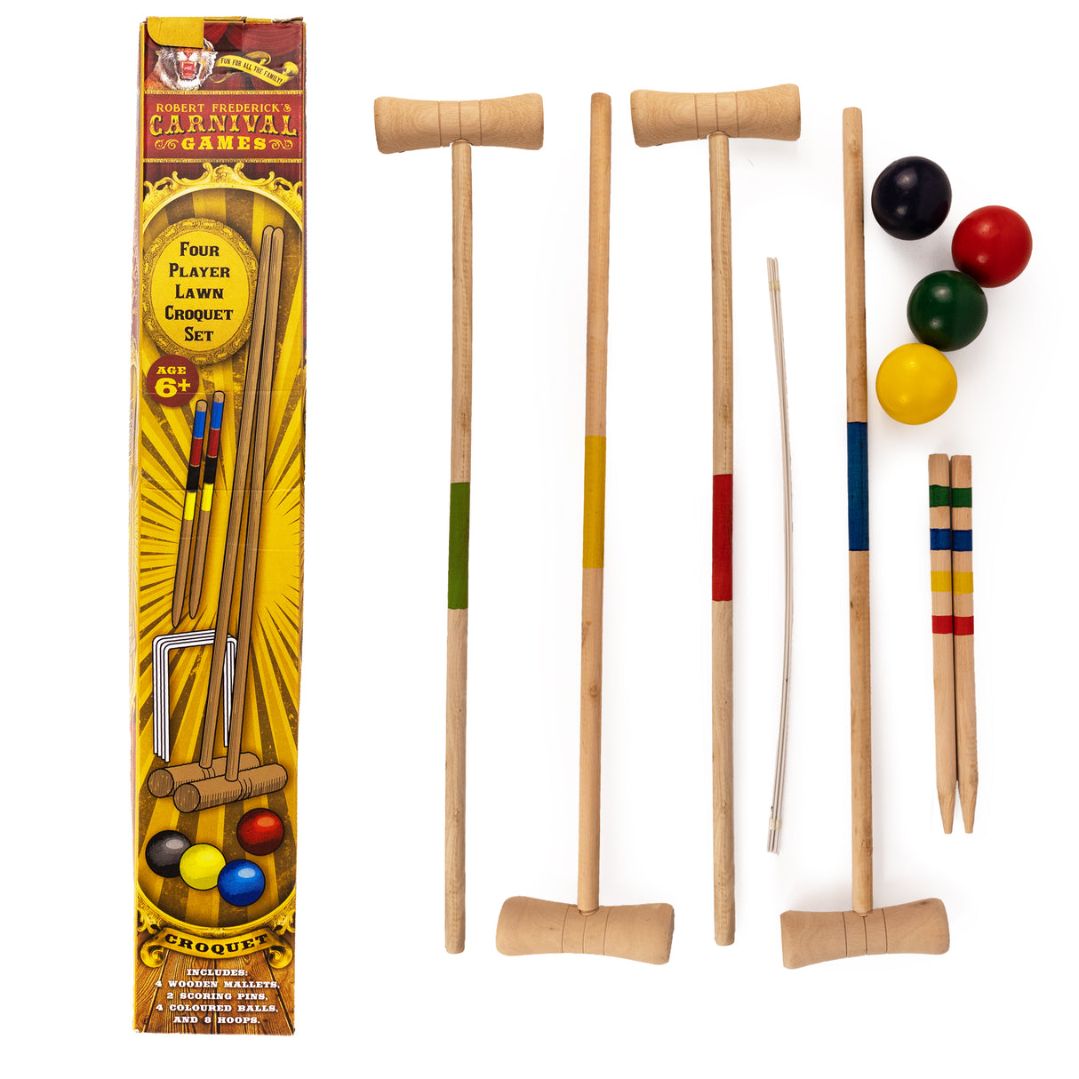 Traditional Wooden Croquet Set - Outdoor Garden Game