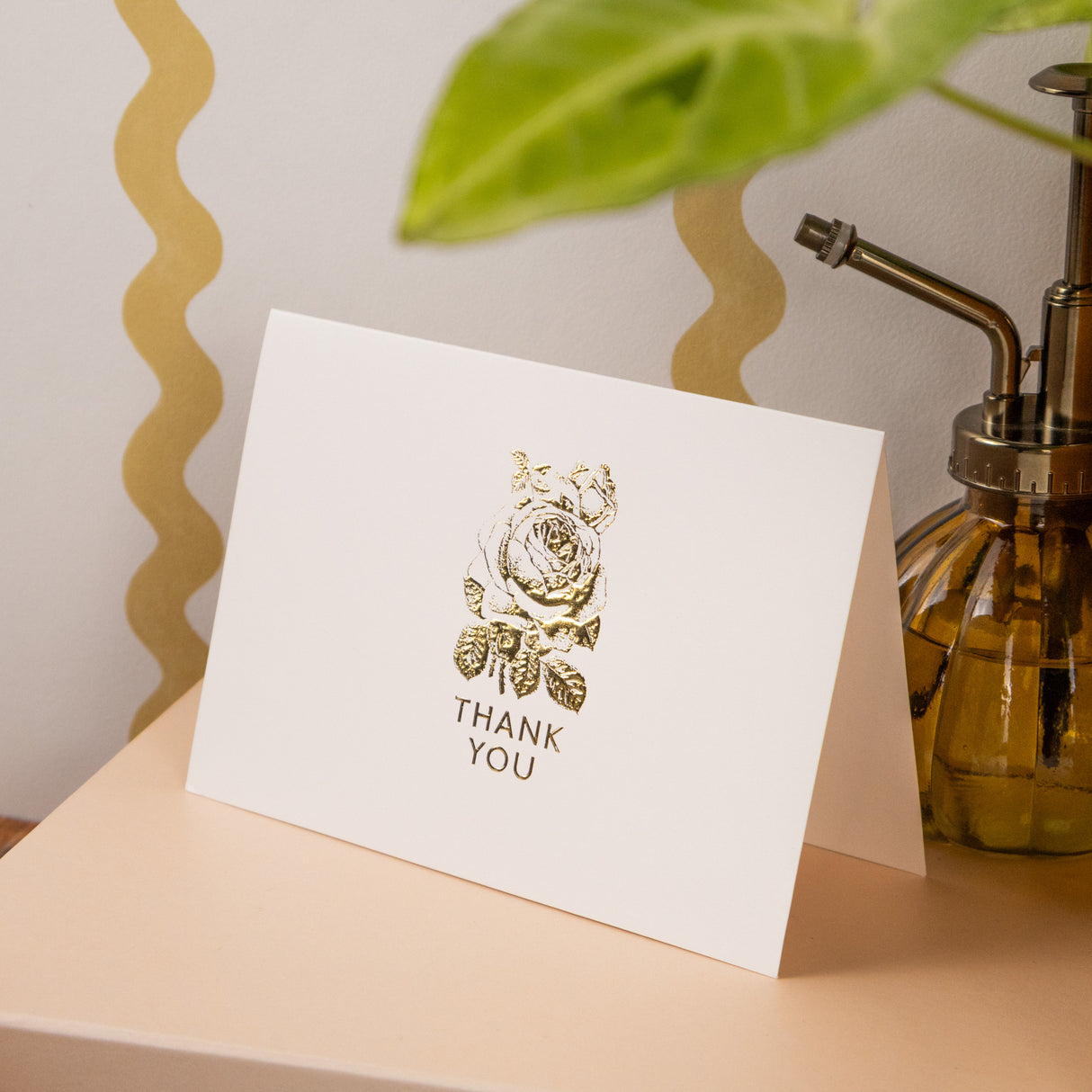 12 Notecards and Envelopes in Gift Box - “Thank You” Flower Bouquet Design