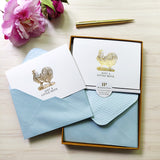 12 Notecards and Envelopes in Gift Box - “Just A Little Note” Chicken Design