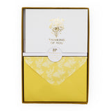 12 Notecards and Envelopes in Gift Box - “Thinking Of You” Flower Bouquet Design