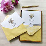 12 Notecards and Envelopes in Gift Box - “Thinking Of You” Flower Bouquet Design