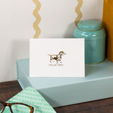 12 Notecards and Envelopes in Gift Box - “Hello You” Dachshund Design