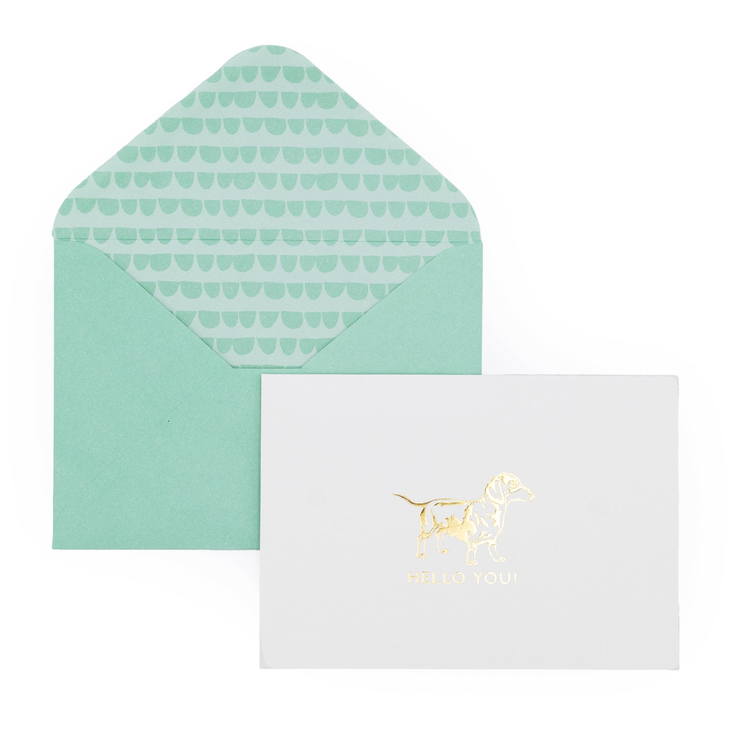 12 Notecards and Envelopes in Gift Box - “Hello You” Dachshund Design