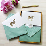 12 Notecards and Envelopes in Gift Box - Horse Design