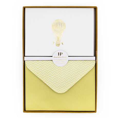 12 Notecards and Envelopes in Gift Box - Hot Air Balloon Design