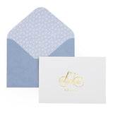 12 Notecards and Envelopes in Gift Box - “Hello” Bicycle Design