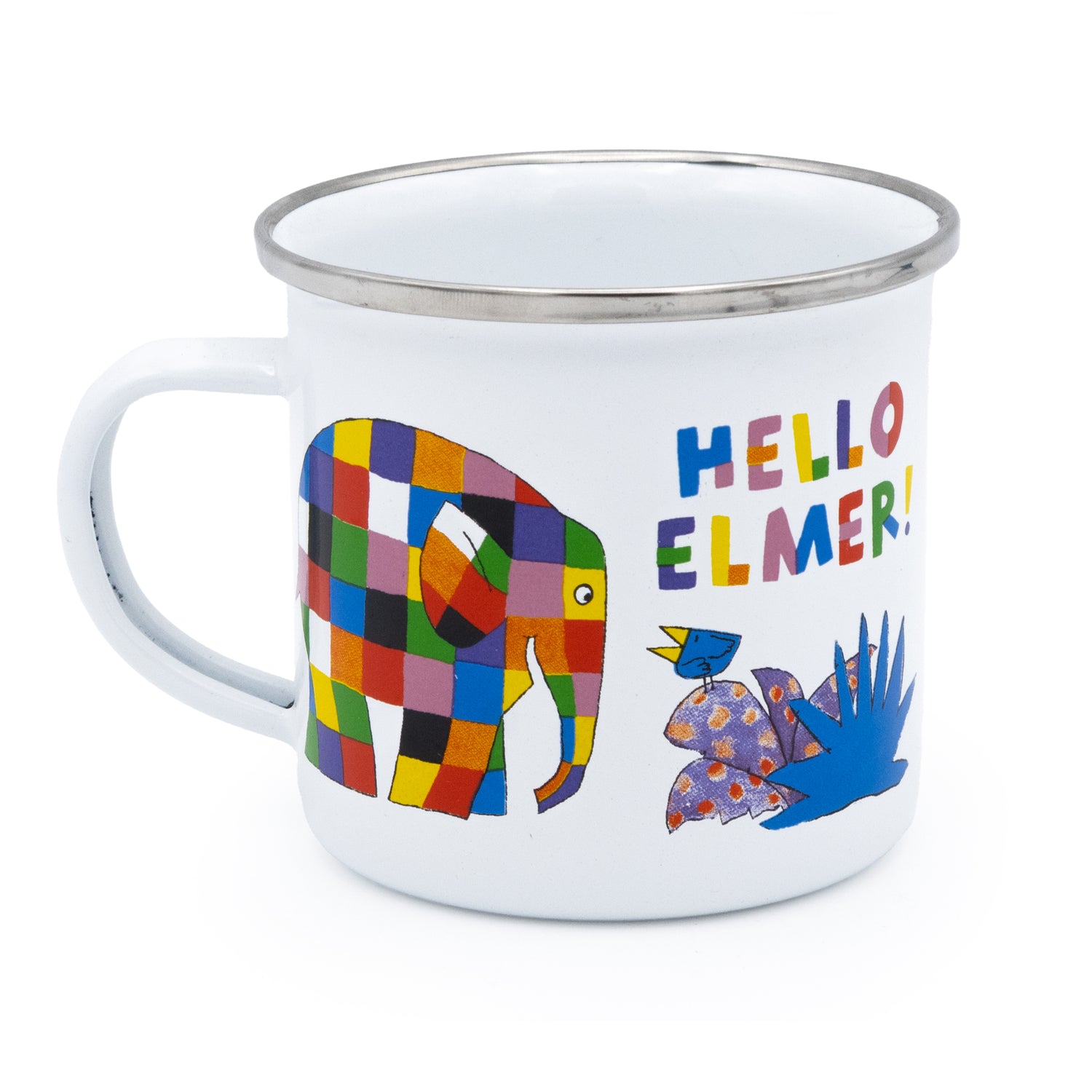 Elmer Enamel Mug - Bright & Colourful Elephant Design