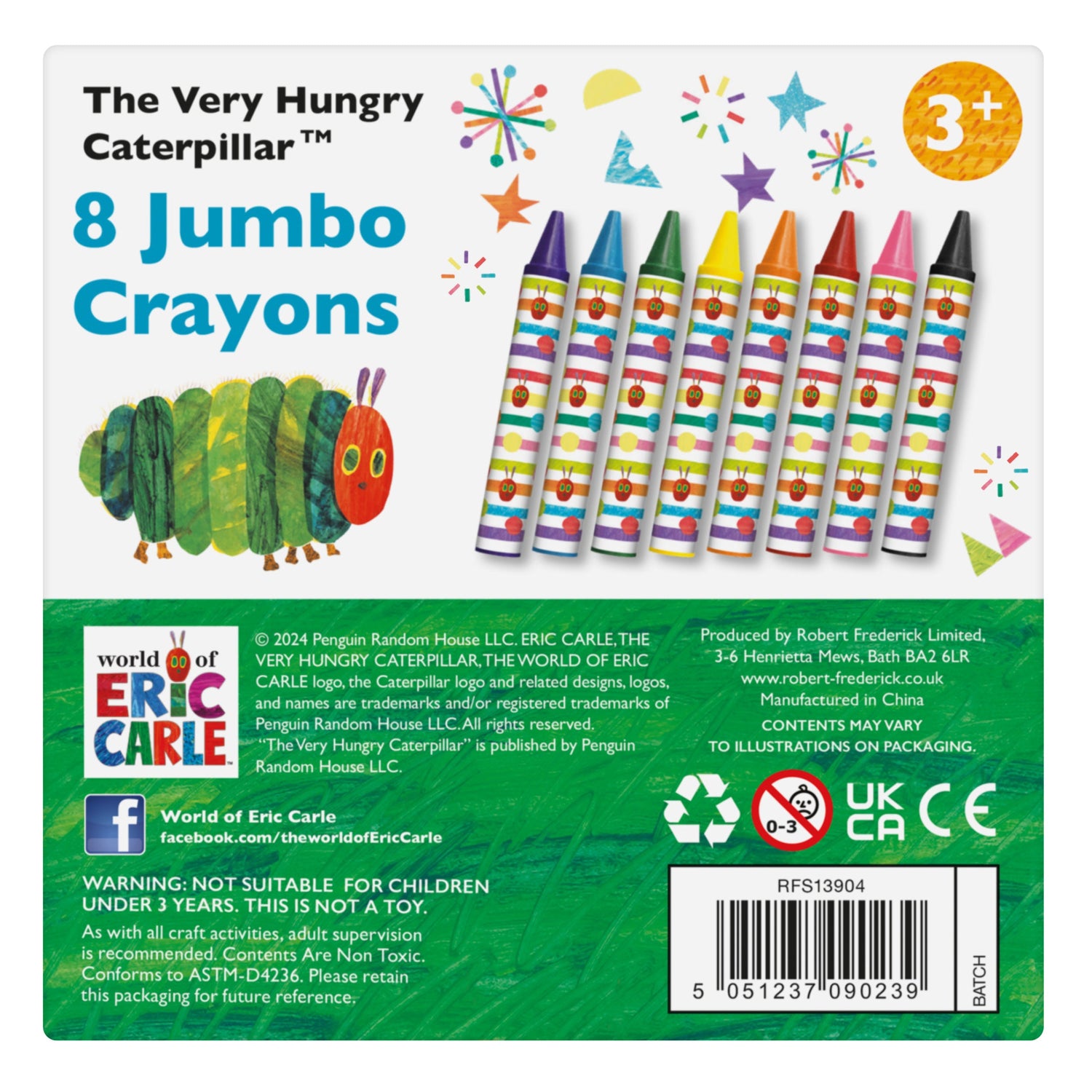 The Very Hungry Caterpillar Set of 8 Jumbo Crayons
