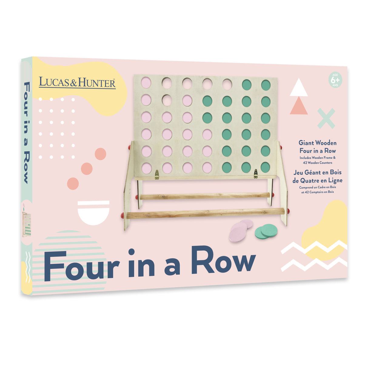 Giant Four in a Row - Classic Wooden Strategy Game