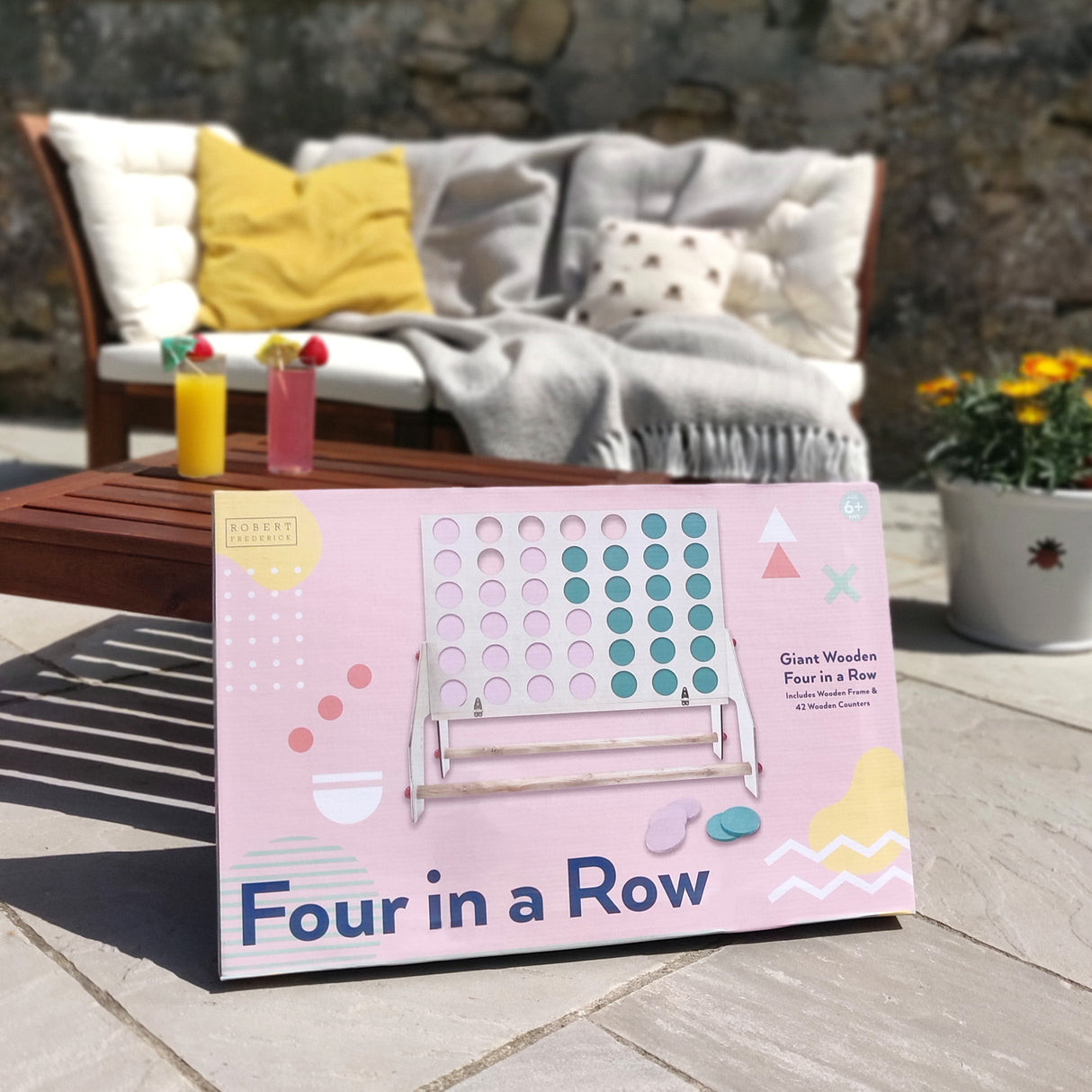 Giant Four in a Row - Classic Wooden Strategy Game