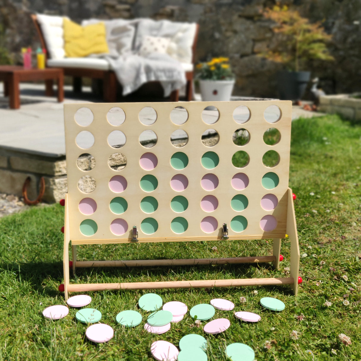 Giant Four in a Row - Classic Wooden Strategy Game