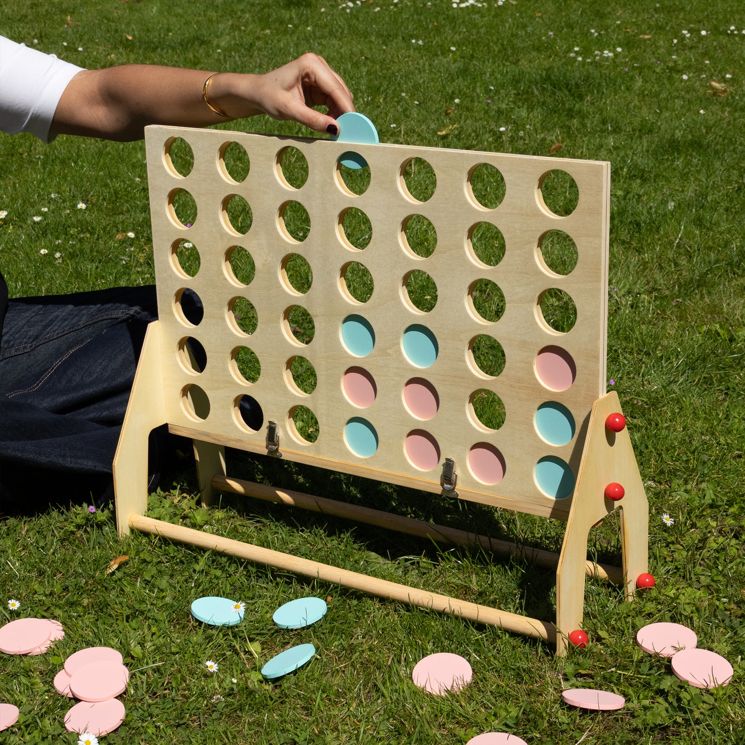 Giant Four in a Row - Classic Wooden Strategy Game