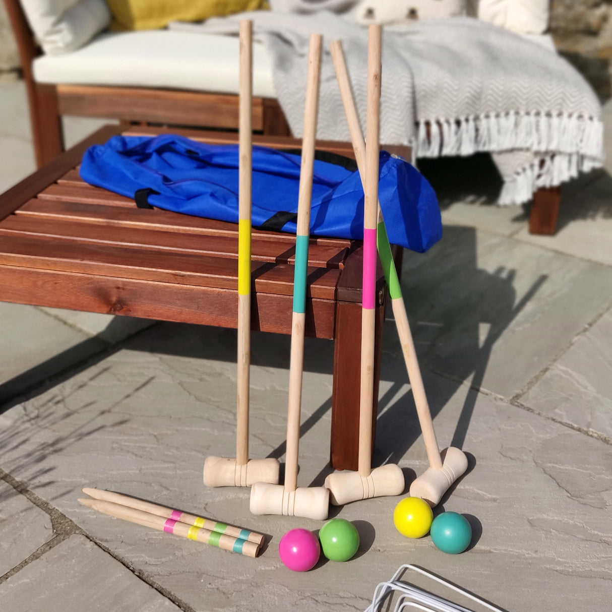 Traditional Wooden Croquet Set - Outdoor Garden Game