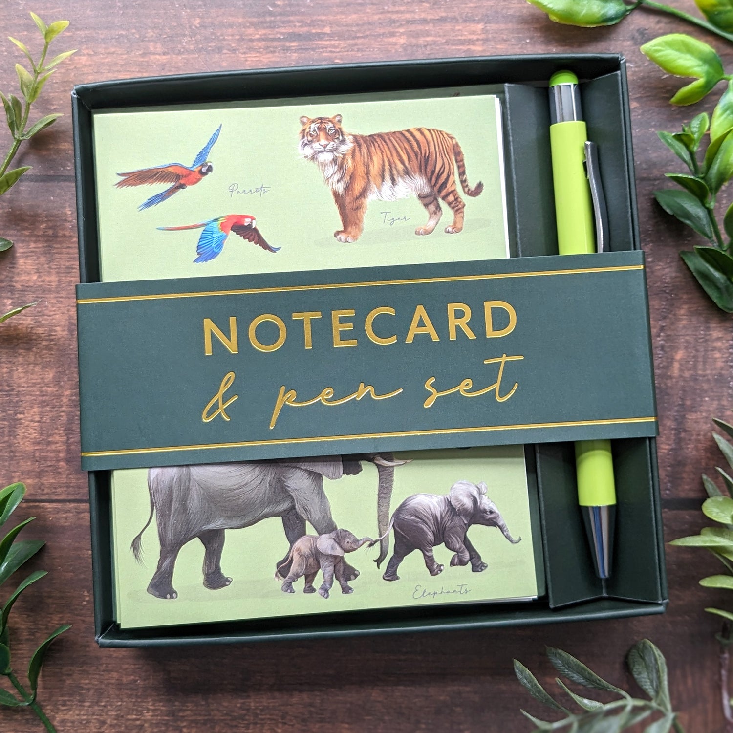Jungle Animals Notecard & Pen Gift Set