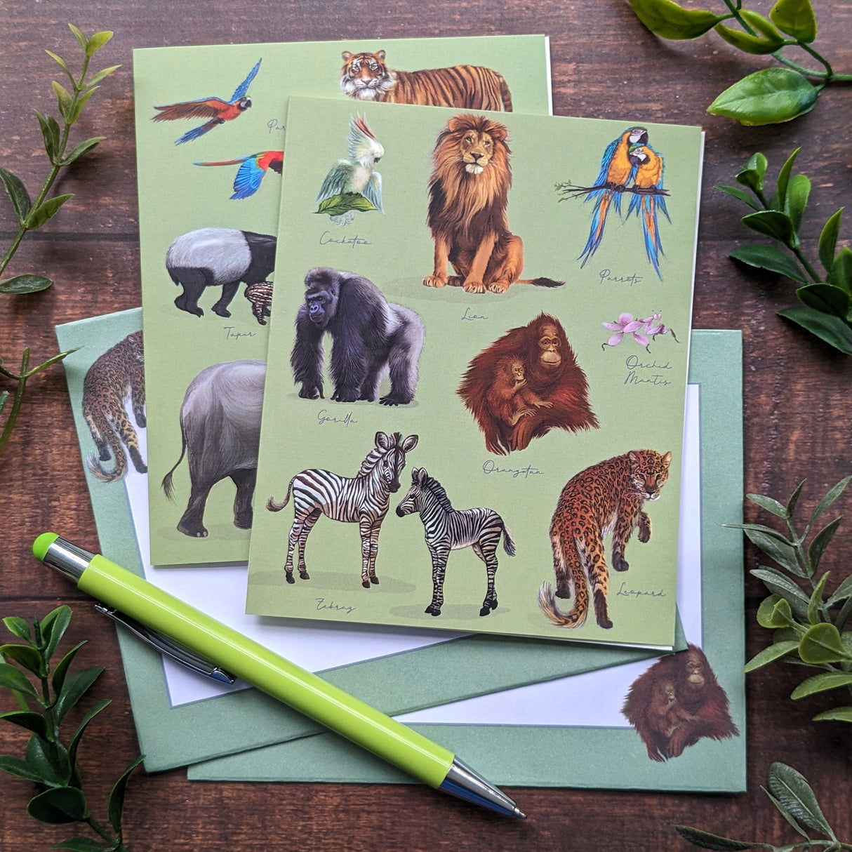 Jungle Animals Notecard & Pen Gift Set