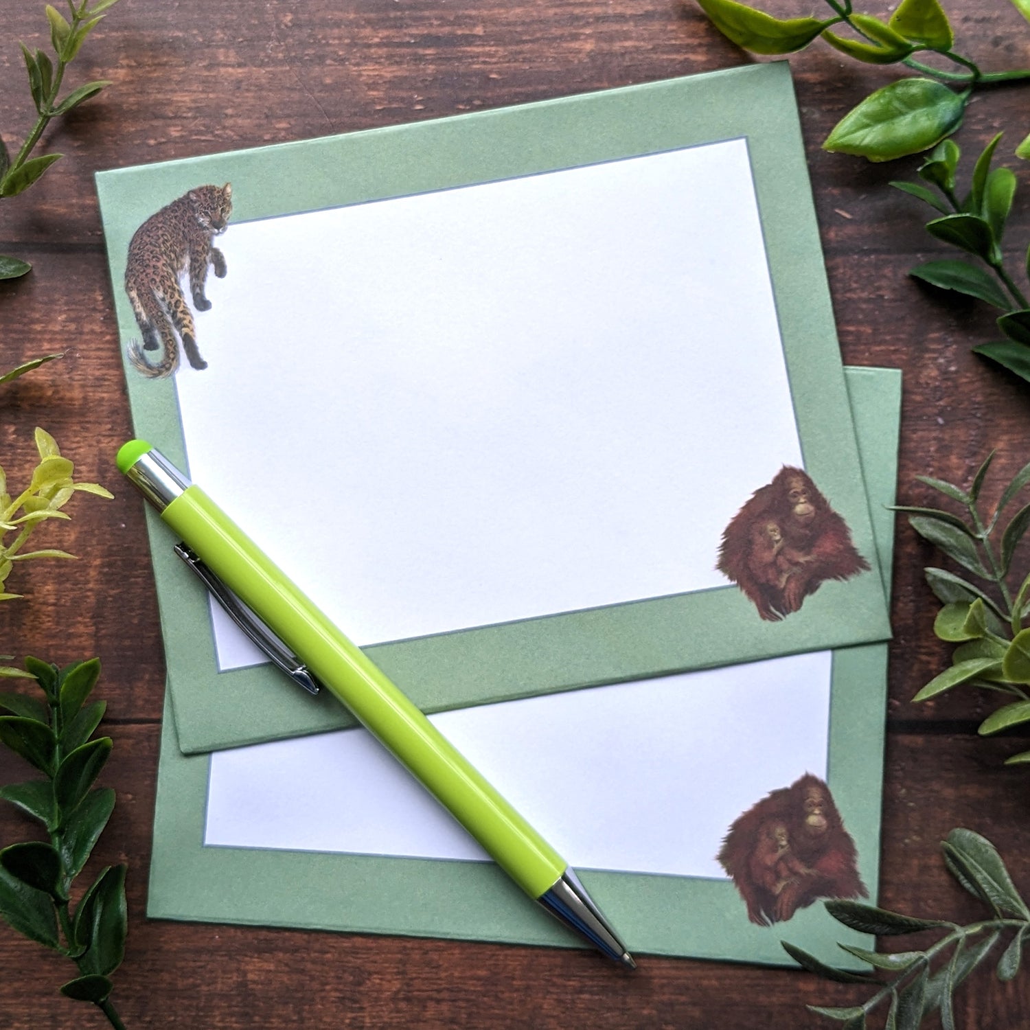 Jungle Animals Notecard & Pen Gift Set