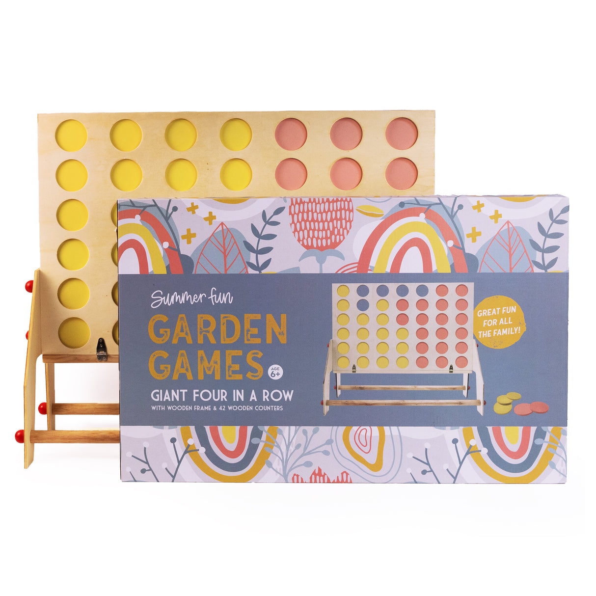Giant Four in a Row - Classic Wooden Strategy Game